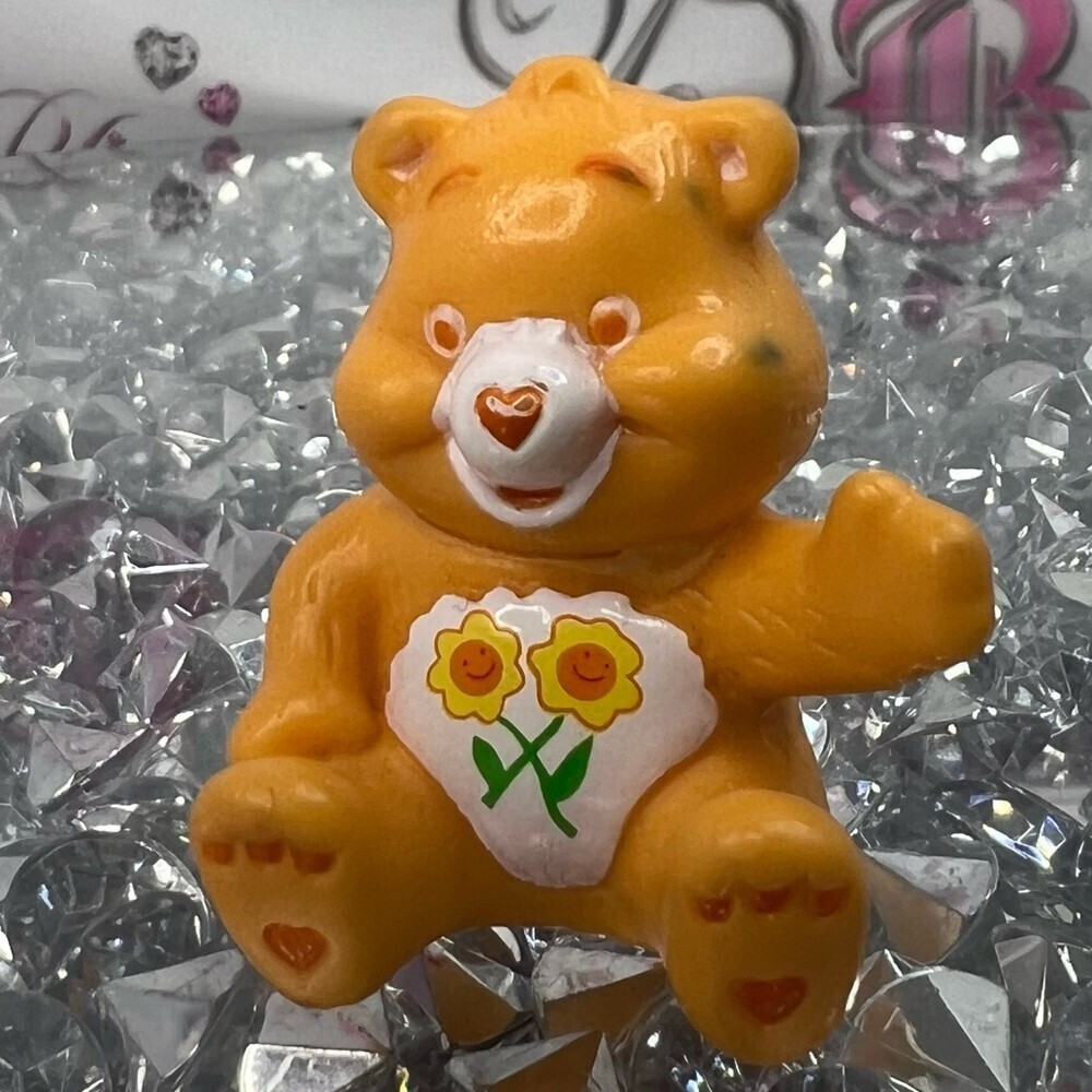 Care Bears Yellow Flower Belly Orange Care Bear Figure vintage rare